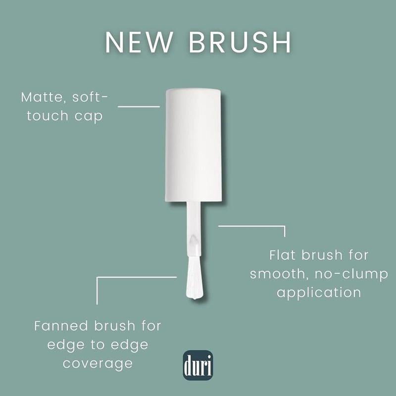 duri Nail Polish, 50 Platinum, White Shimmer, Full Coverage, Fats Drying, No Chipping, 0.45 Fl Oz - Image 2